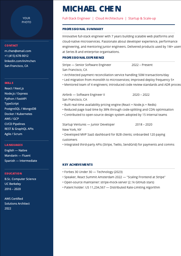 Resume CV template 1