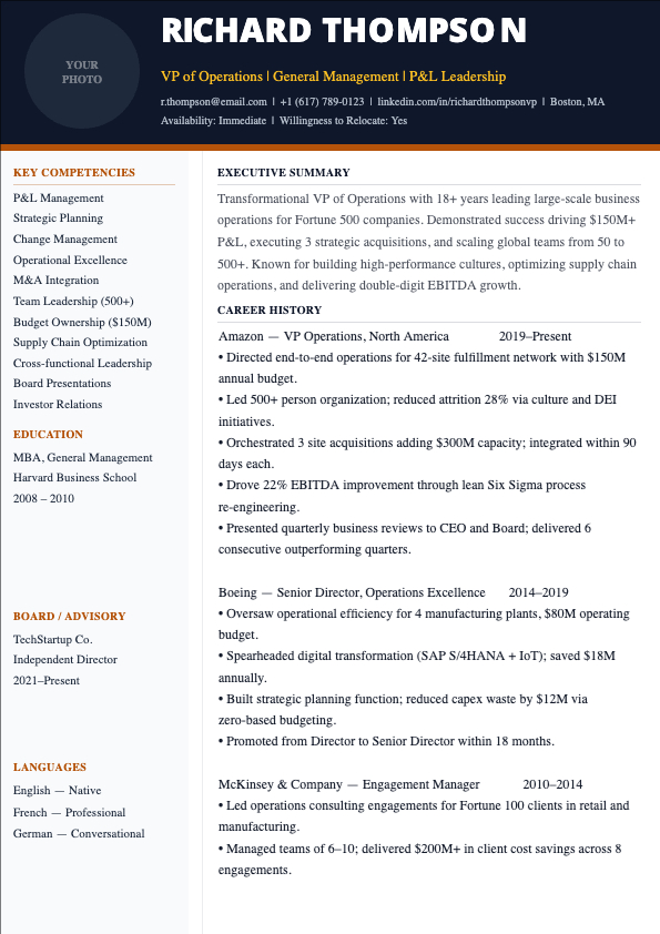 Resume CV template 2